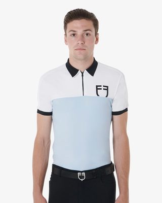 Polo uomo slim fit da allenamento con logo frontale