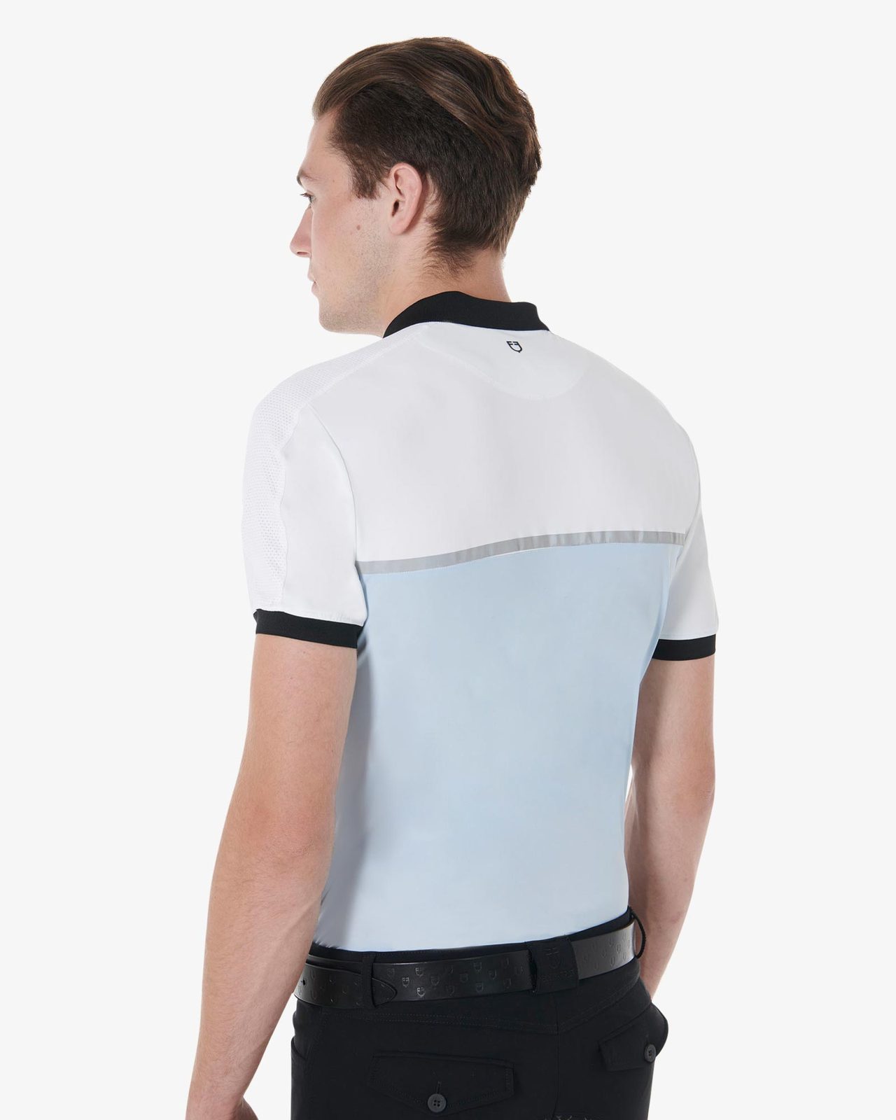 Polo uomo slim fit da allenamento con logo frontale