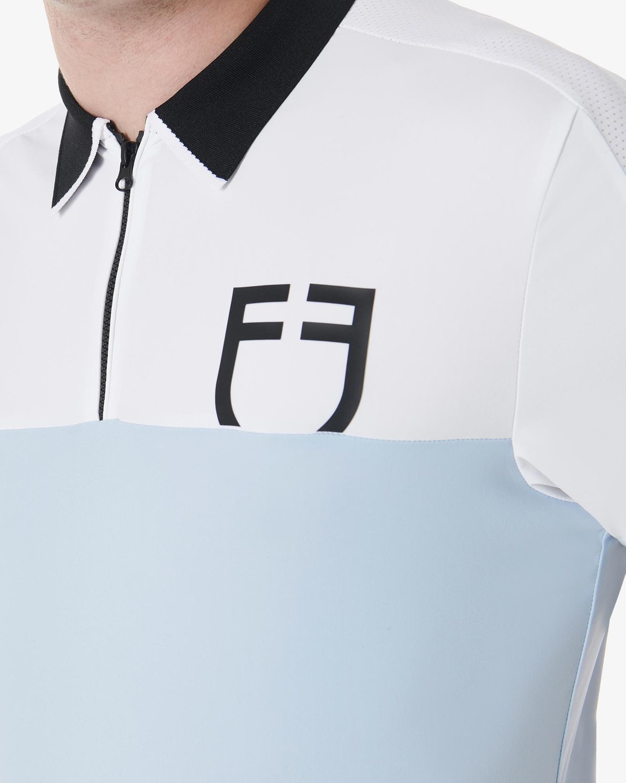 Polo uomo slim fit da allenamento con logo frontale