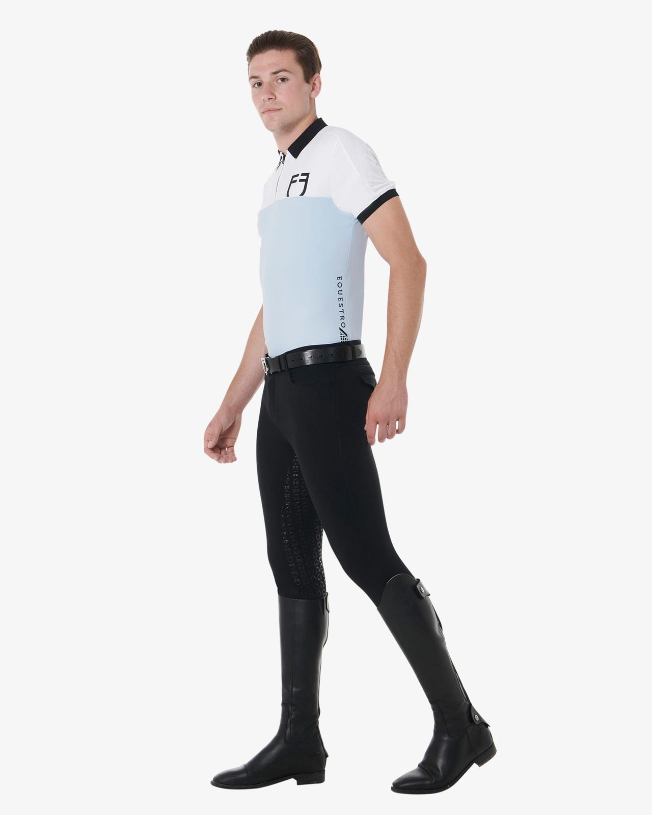 Polo uomo slim fit da allenamento con logo frontale