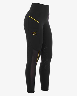 Leggings donna slim fit inserti micro mesh
