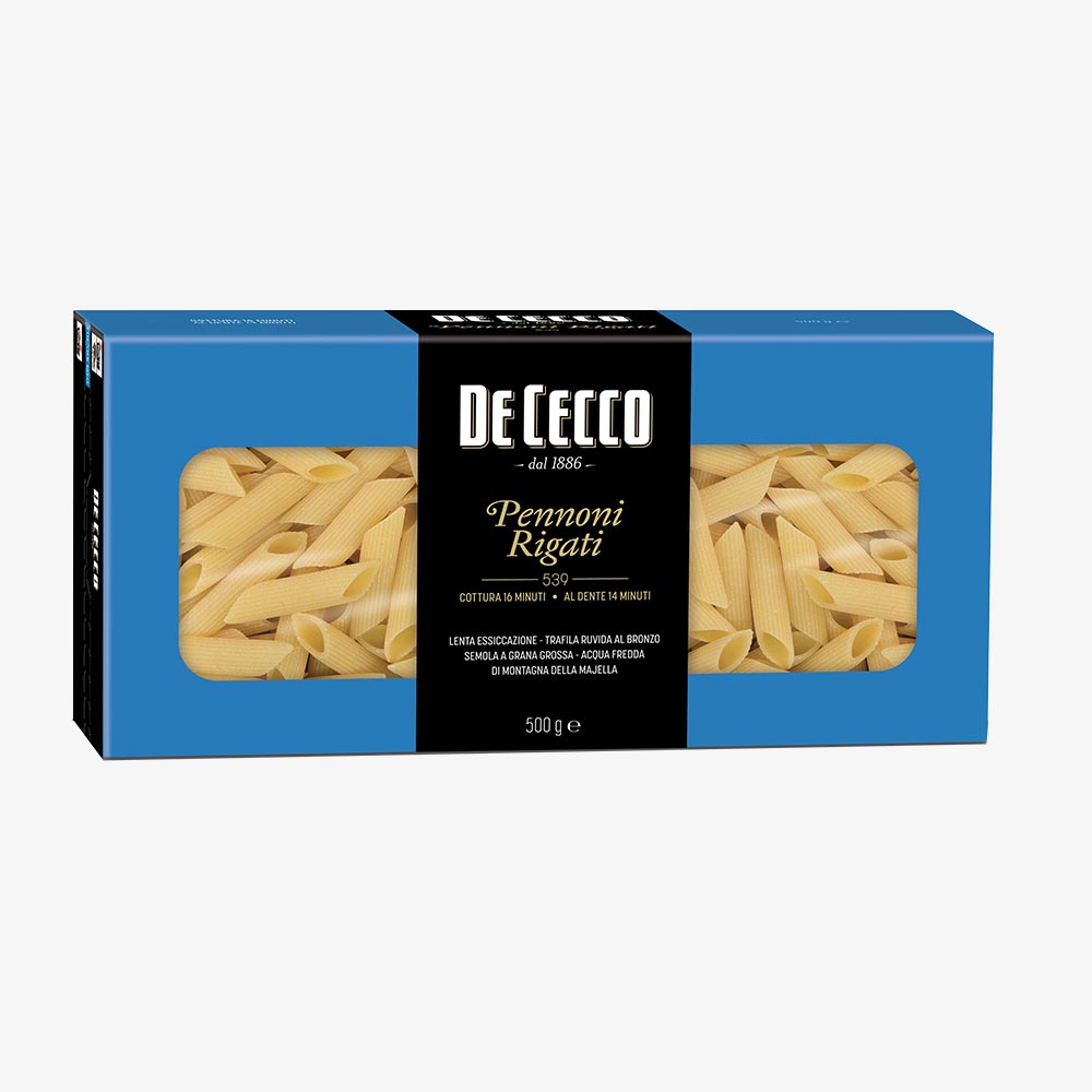 Pennoni Rigati n° 539 - Pasta di semola di grano duro - Club De Cecco
