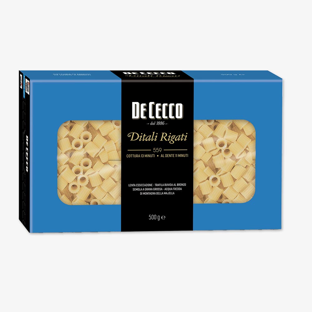 Ditali Rigati n° 559 - Pasta di semola di grano duro - Club De Cecco