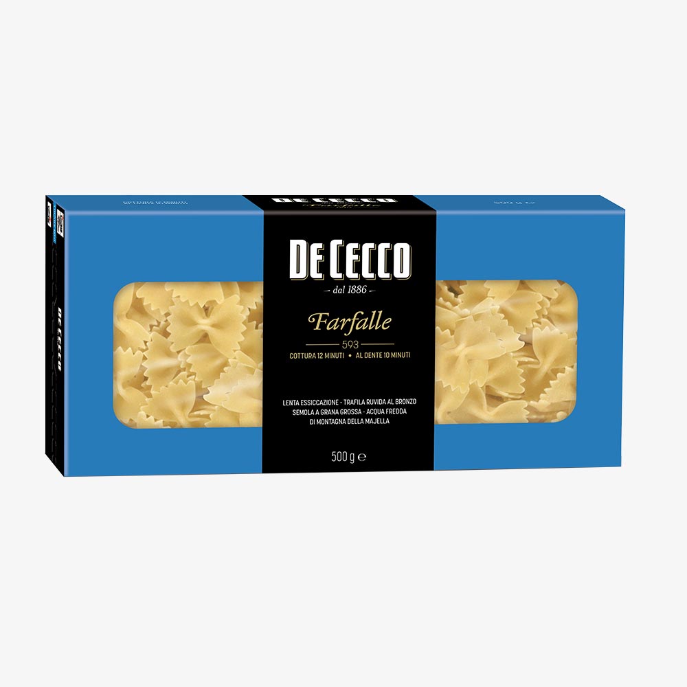 Farfalle n° 593 - Pasta di semola di grano duro - Club De Cecco