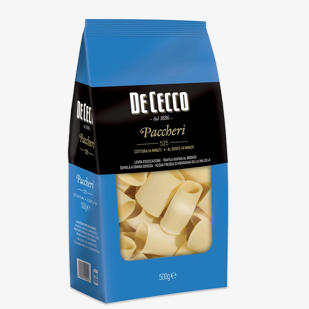 Paccheri n° 525 - Pasta di semola di grano duro - Club De Cecco