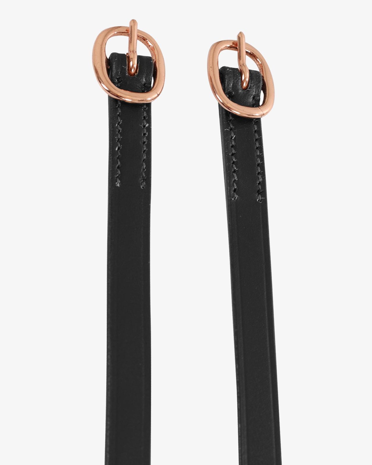 Lacciolini per speroni in cuoio e fibbia oro rosa