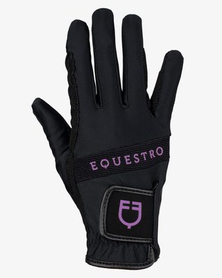 Gloves in technical fabric with multicolor logo