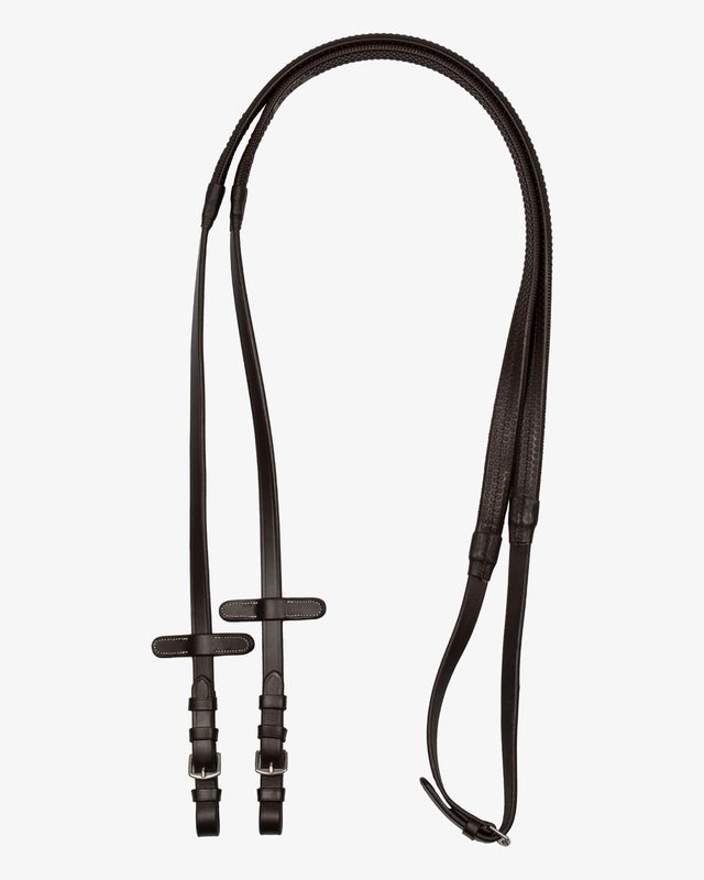 Leather and rubber reins