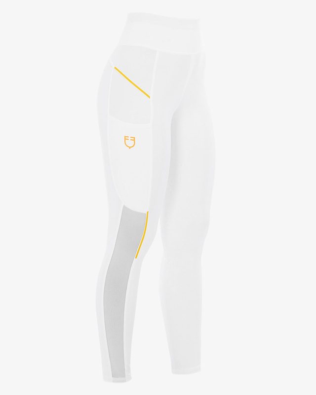Women's slim fit leggings micro mesh inserts