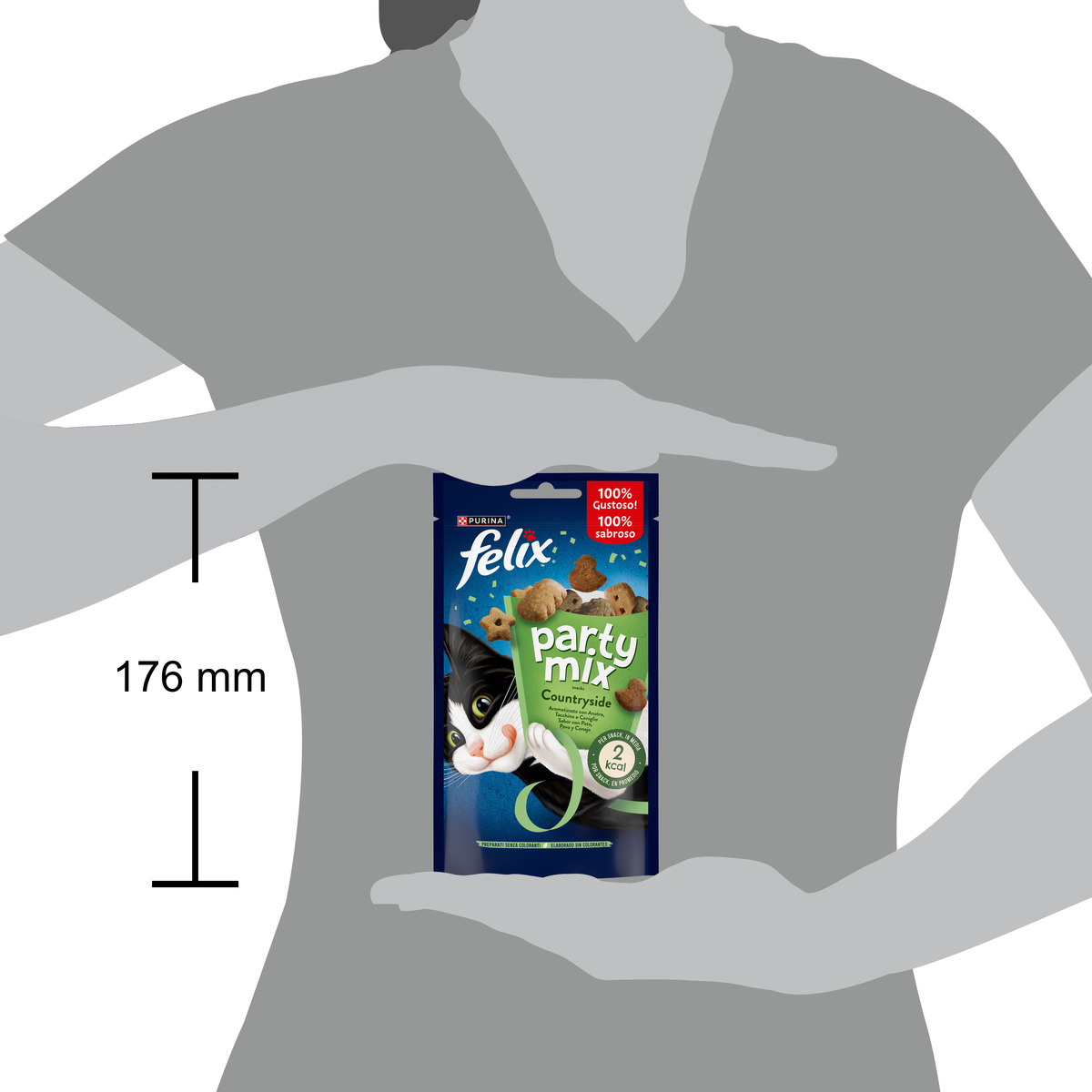 FELIX Party Mix Gatto Snack Countryside Mix Aromatizzato con Anatra, Tacchino e Coniglio