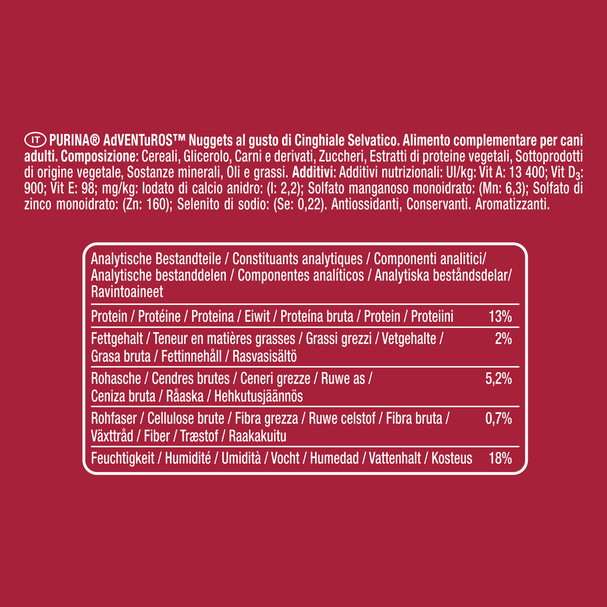Adventuros Nuggets Cinghiale Selvatico 300g

