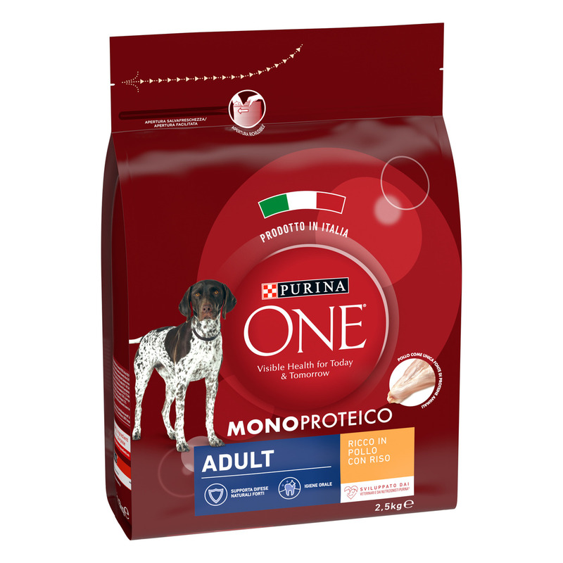 Purina ONE® Dog Adult Monoproteico Ricco in Pollo con Riso | PURINA Shop 2,5kg