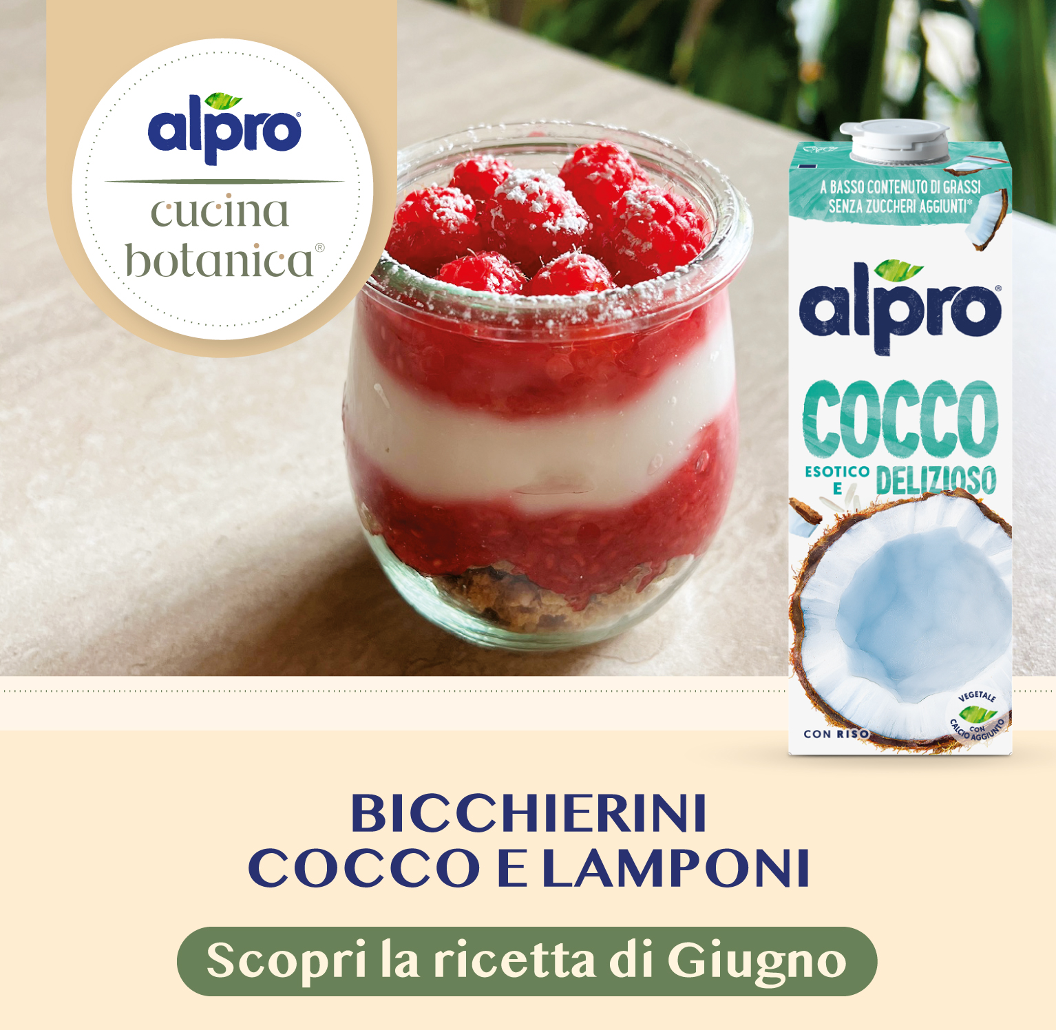 Bicchierini Cocco e Lamponi