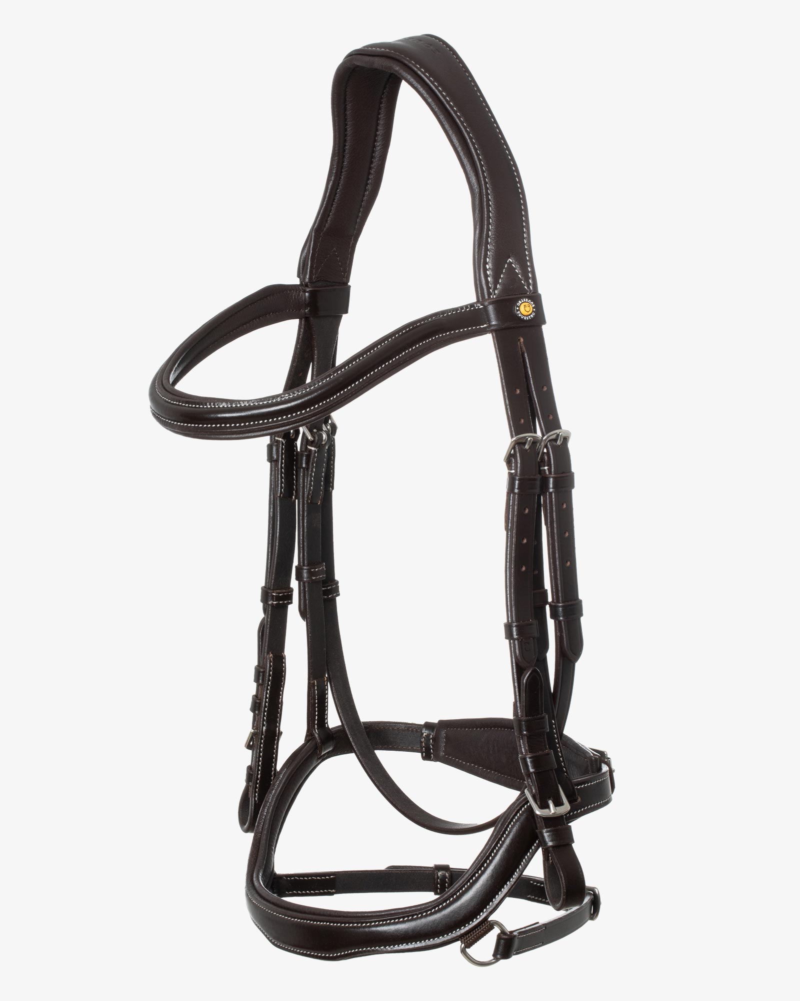 Anatomical bridle contrast stitching