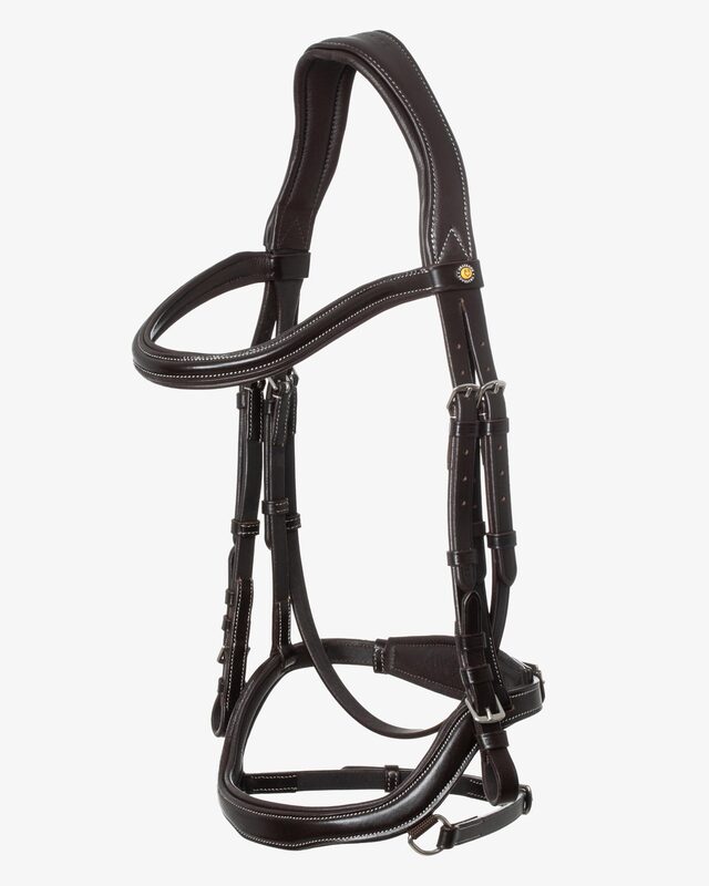 Anatomical bridle contrast stitching
