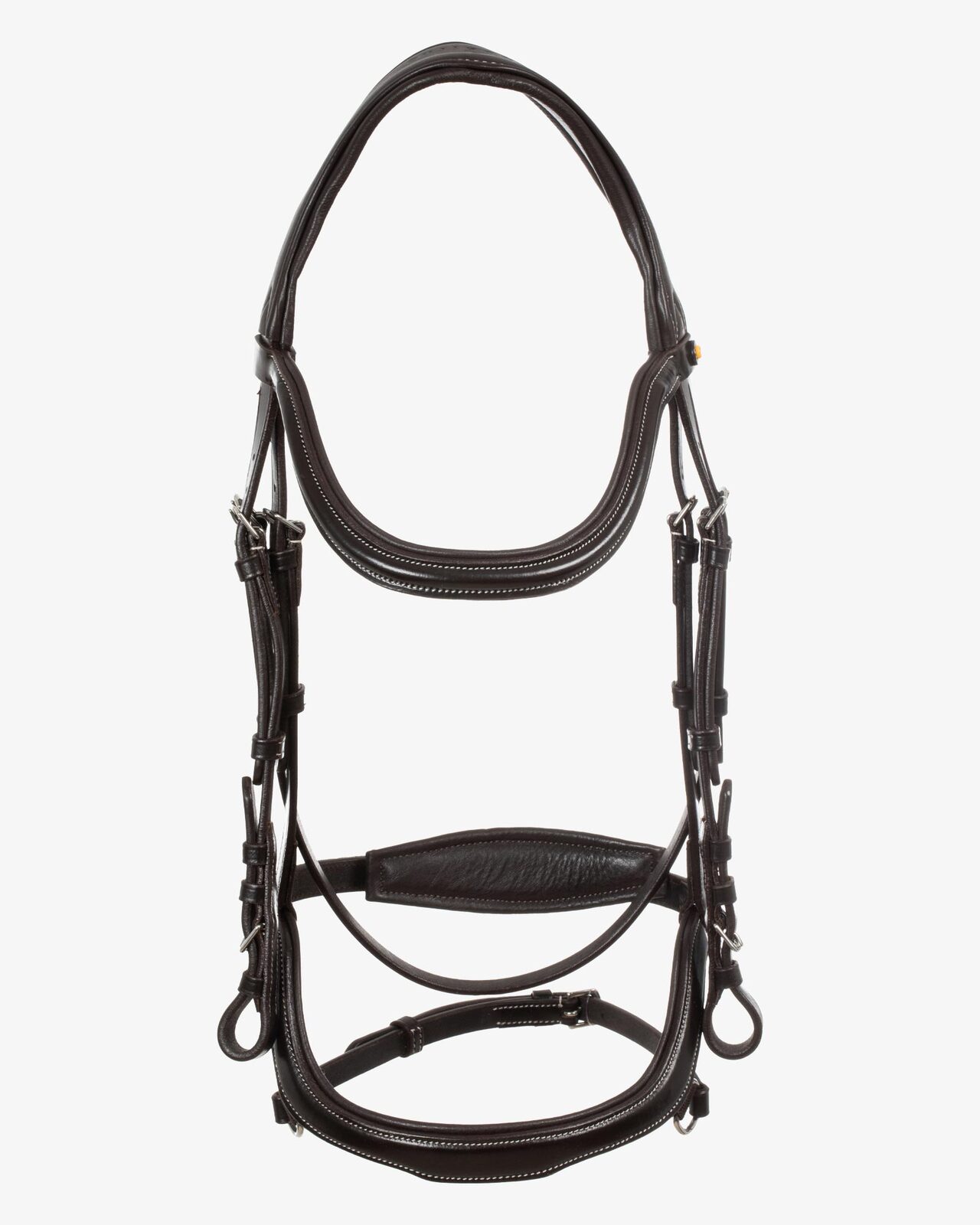 Anatomical bridle contrast stitching
