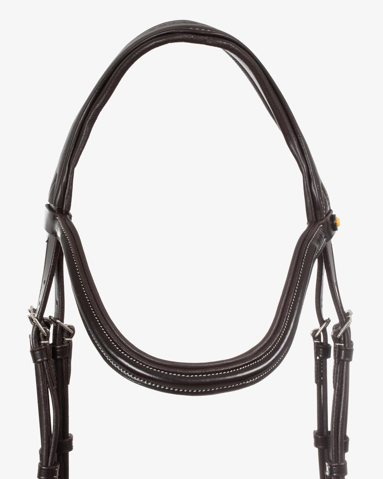 Anatomical bridle contrast stitching