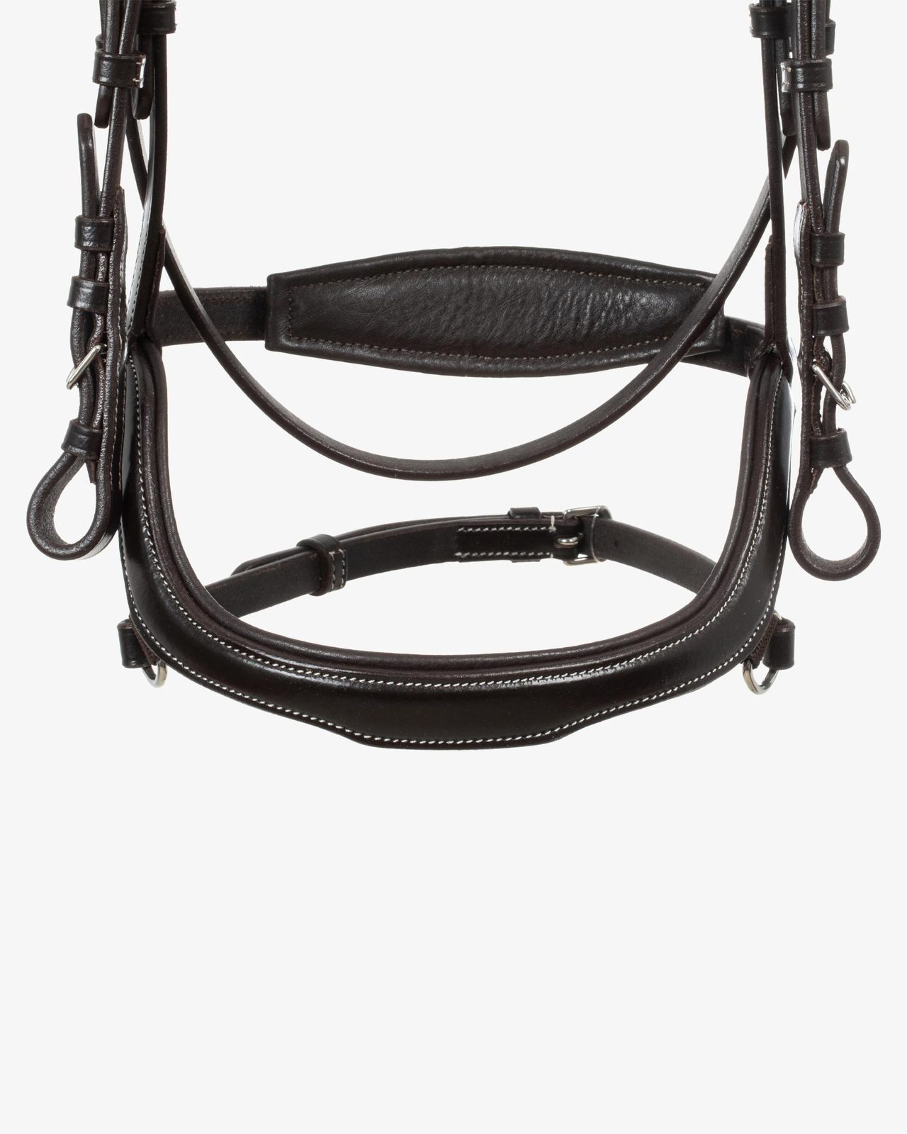 Anatomical bridle contrast stitching