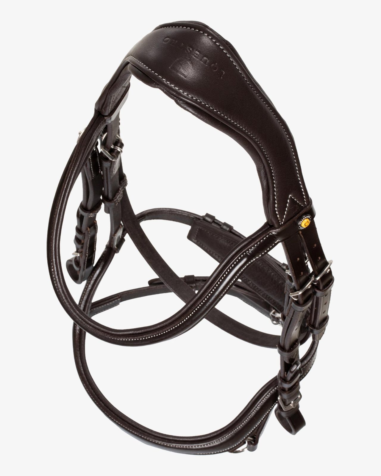 Anatomical bridle contrast stitching