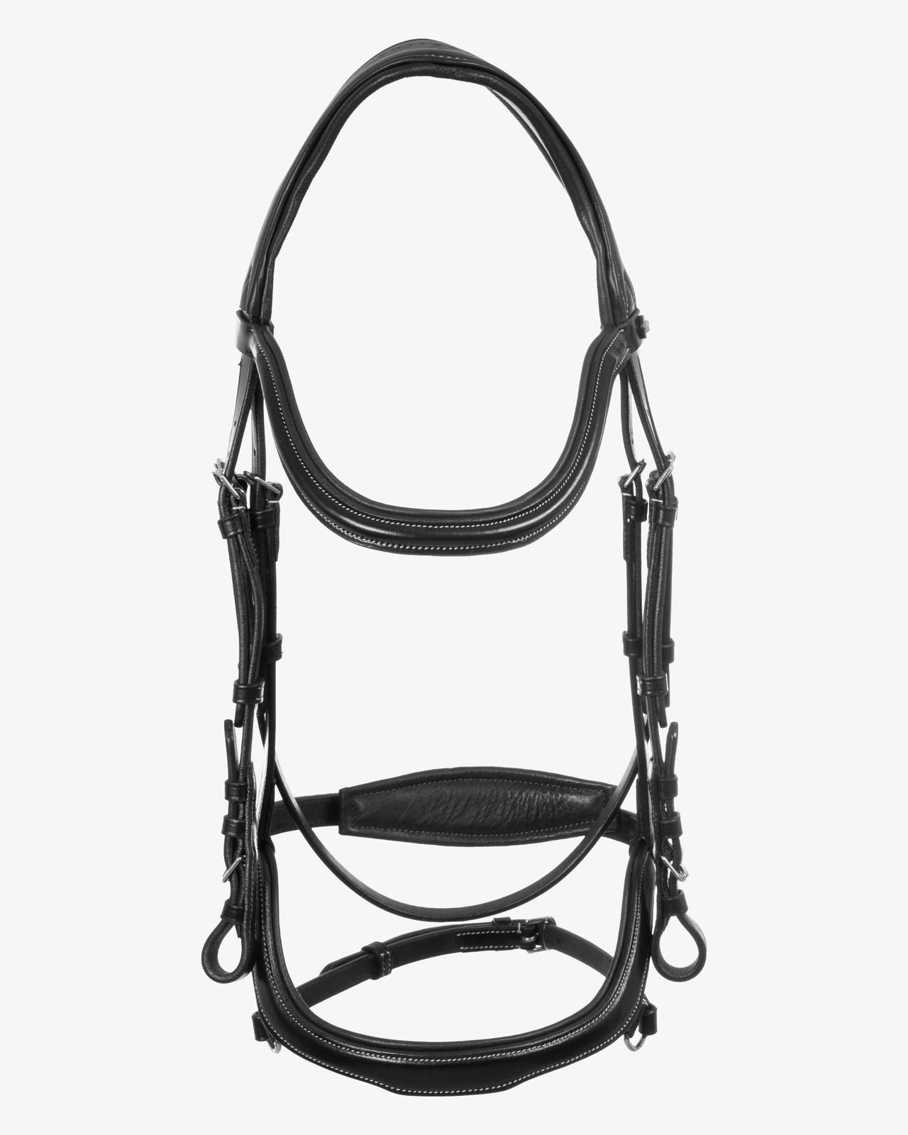 Anatomical bridle contrast stitching