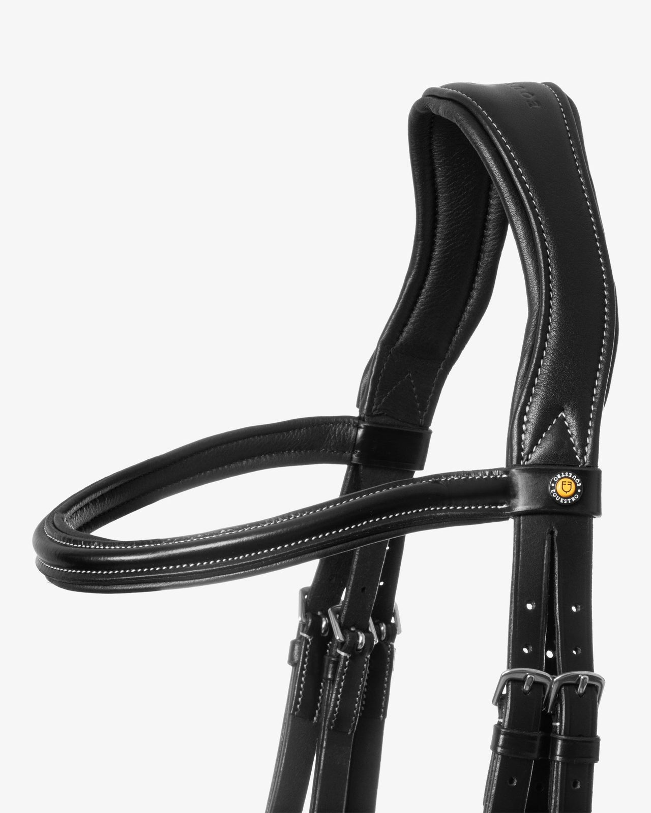Anatomical bridle contrast stitching