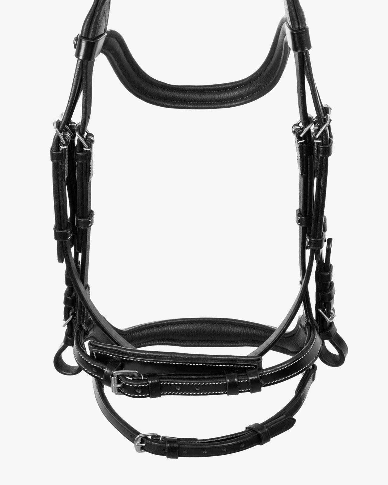 Anatomical bridle contrast stitching