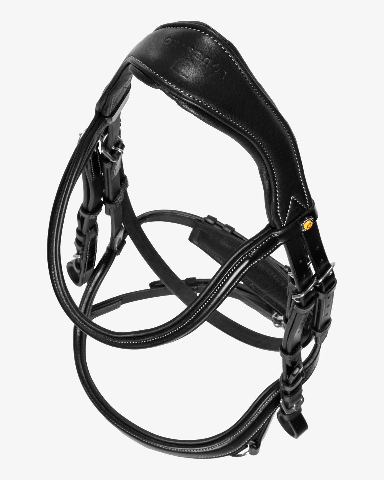 Anatomical bridle contrast stitching