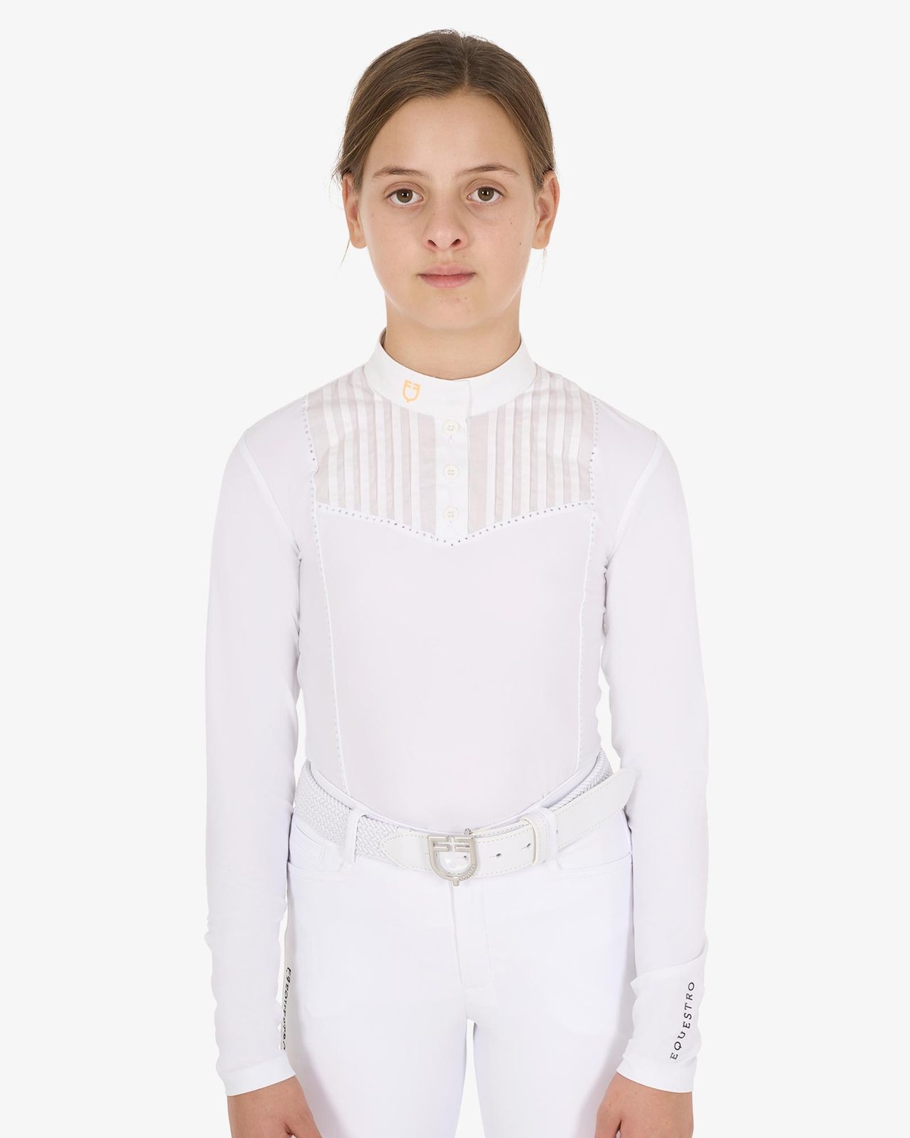 Polo bambina slim fit concorso con strass