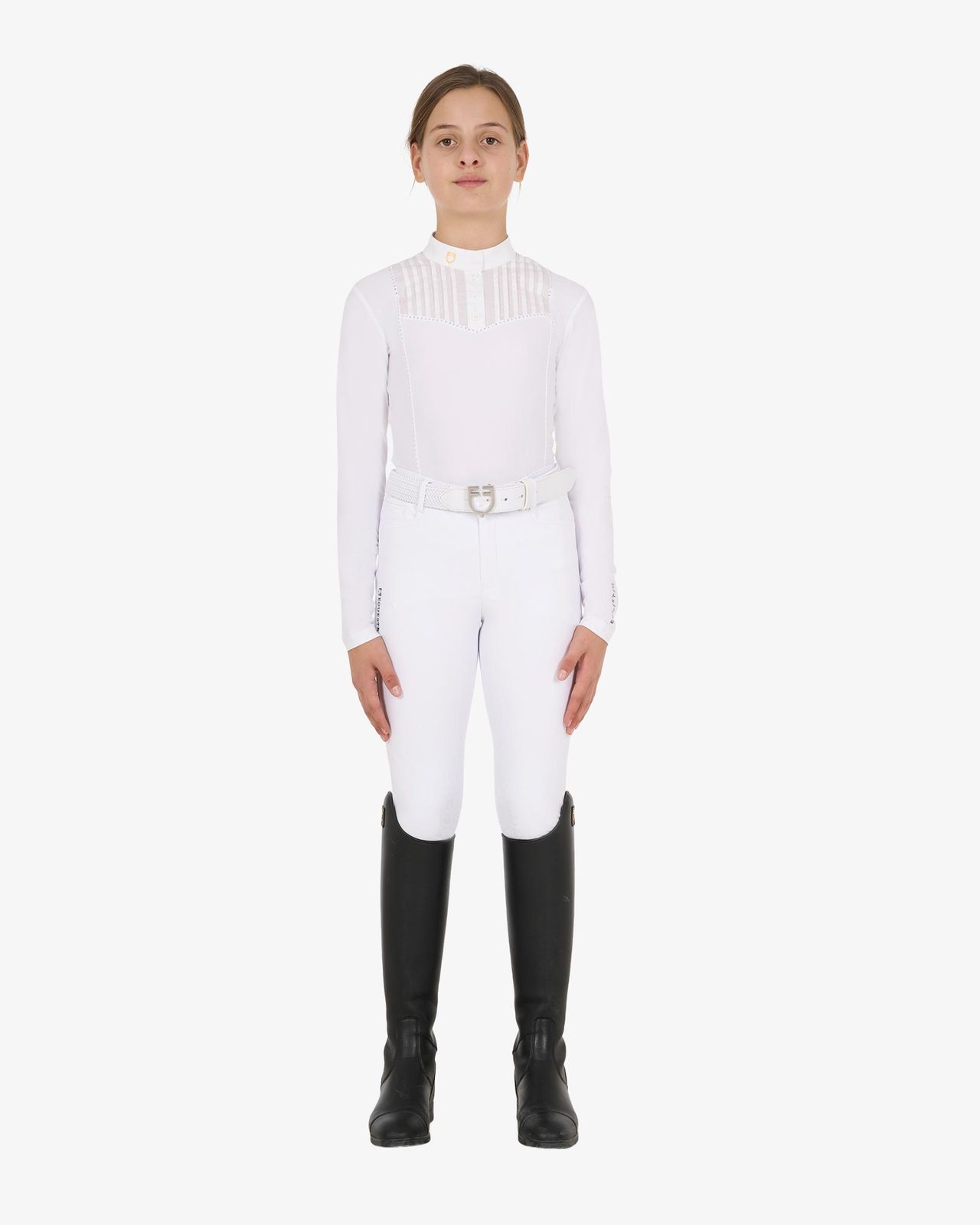 Polo bambina slim fit concorso con strass