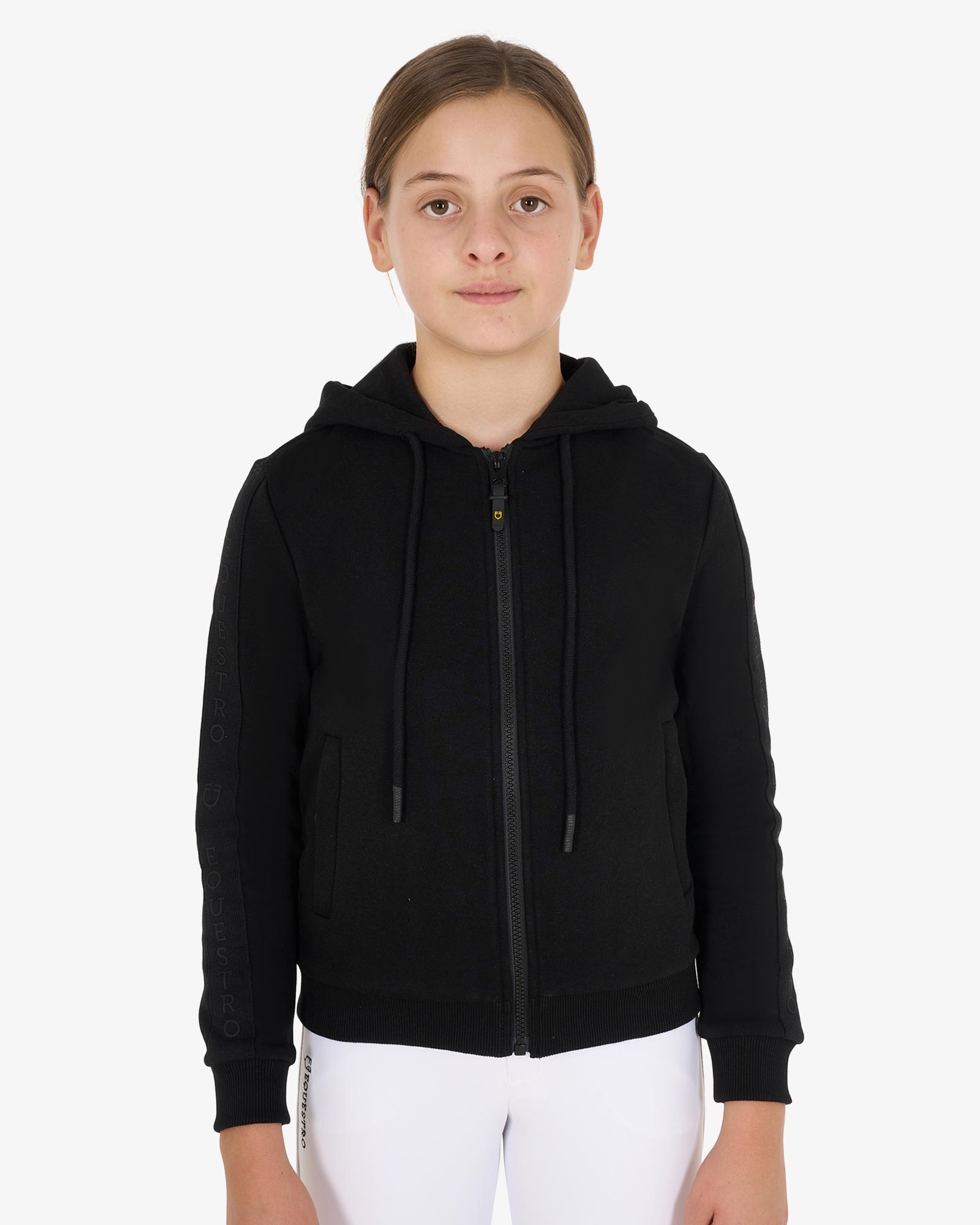 Felpa bambina full zip con pile interno