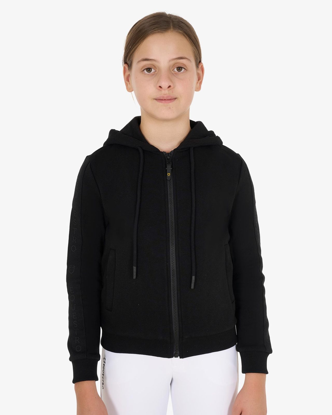 Felpa bambina full zip con pile interno