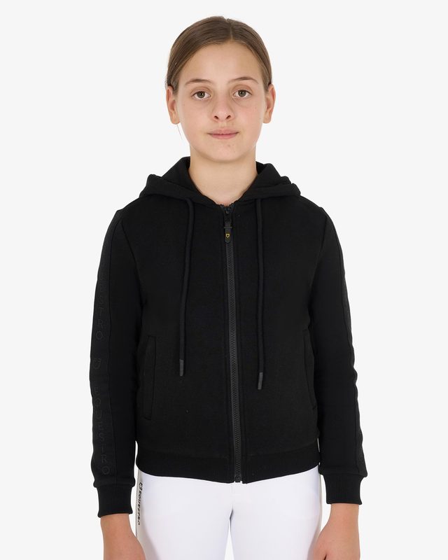 Felpa bambina full zip con pile interno