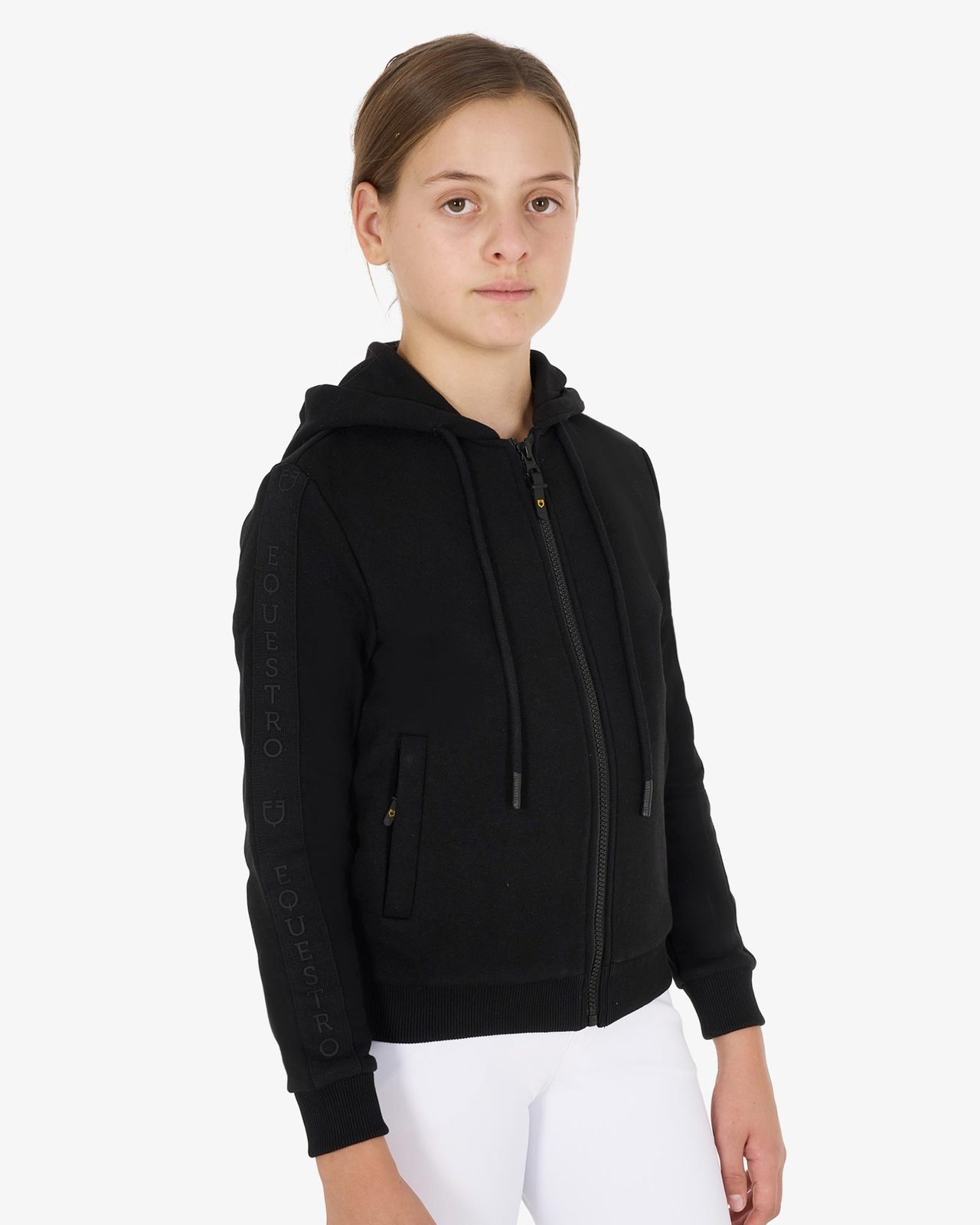 Felpa bambina full zip con pile interno