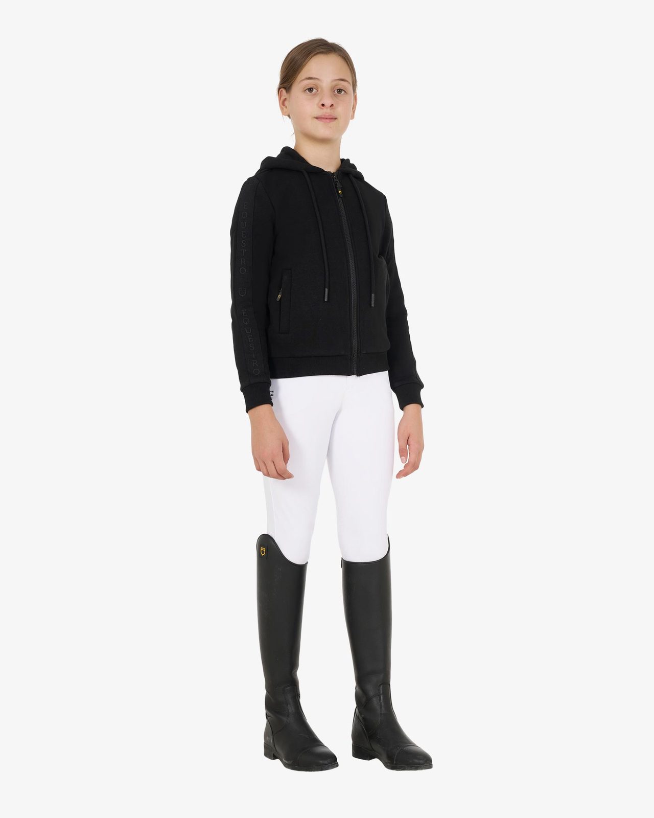 Felpa bambina full zip con pile interno