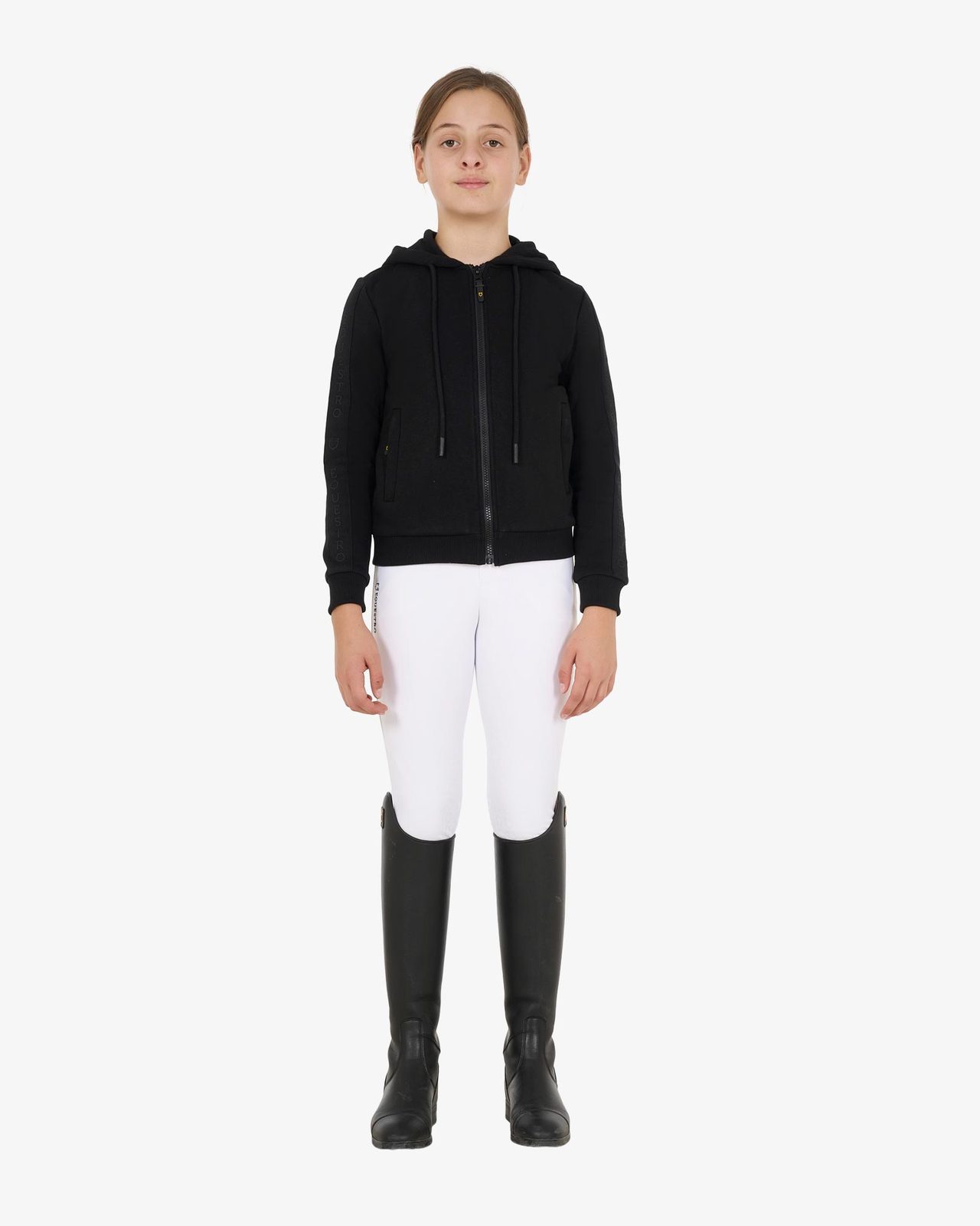 Felpa bambina full zip con pile interno