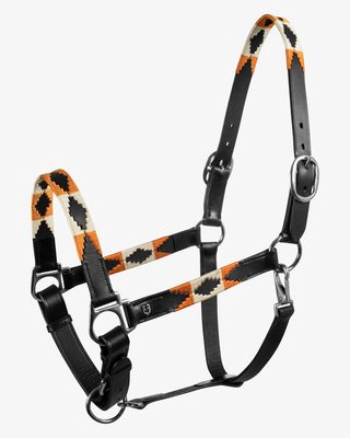 Leather halter with navajo decorations