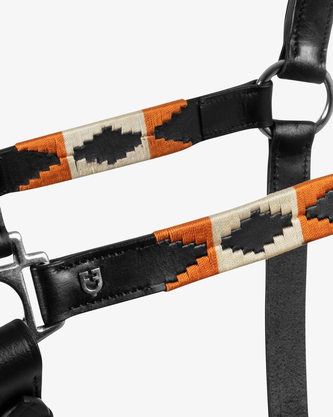 Leather halter with navajo decorations