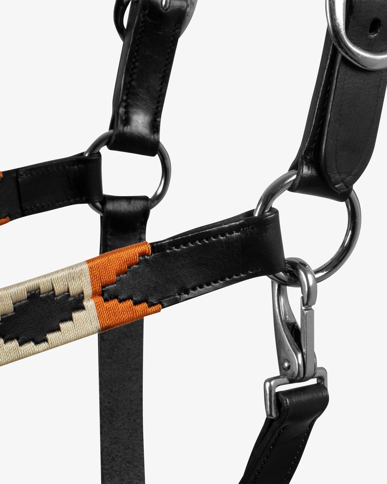 Leather halter with navajo decorations