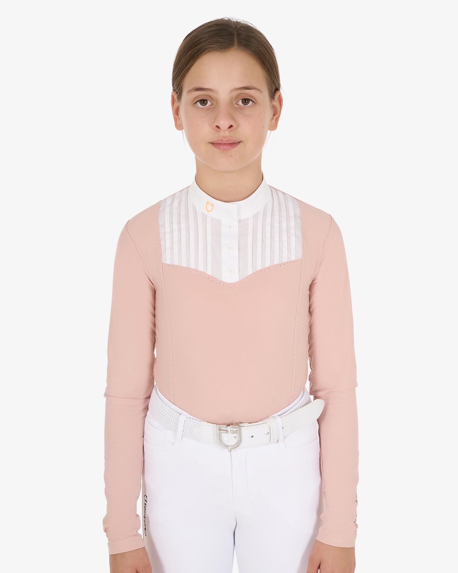 Polo bambina slim fit concorso con strass