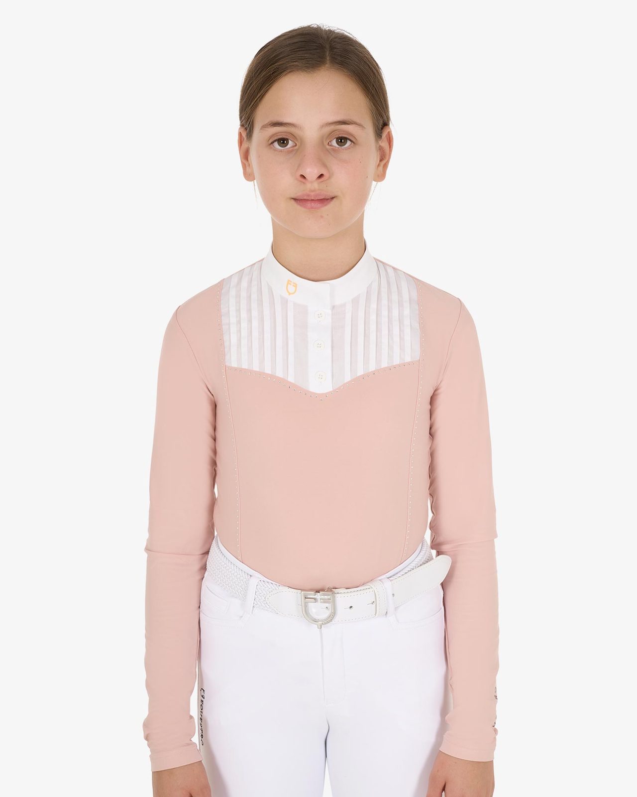 Polo bambina slim fit concorso con strass