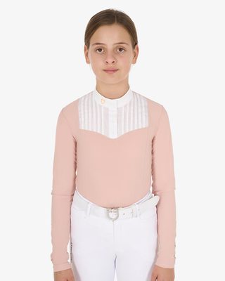 Polo bambina slim fit concorso con strass