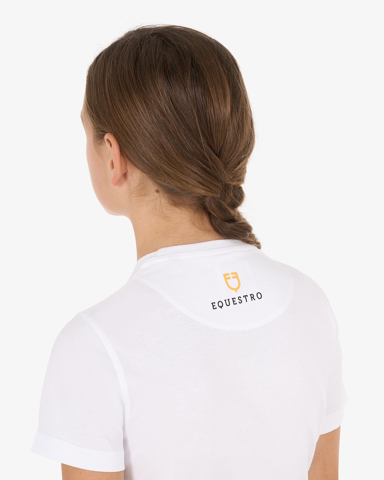 Girls' slim fit T-shirt rose glitter logo