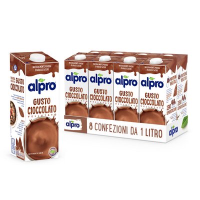 ALPRO CIOCCO Bevanda Vegetale alla Soia Gusto Cioccolato 8x1L