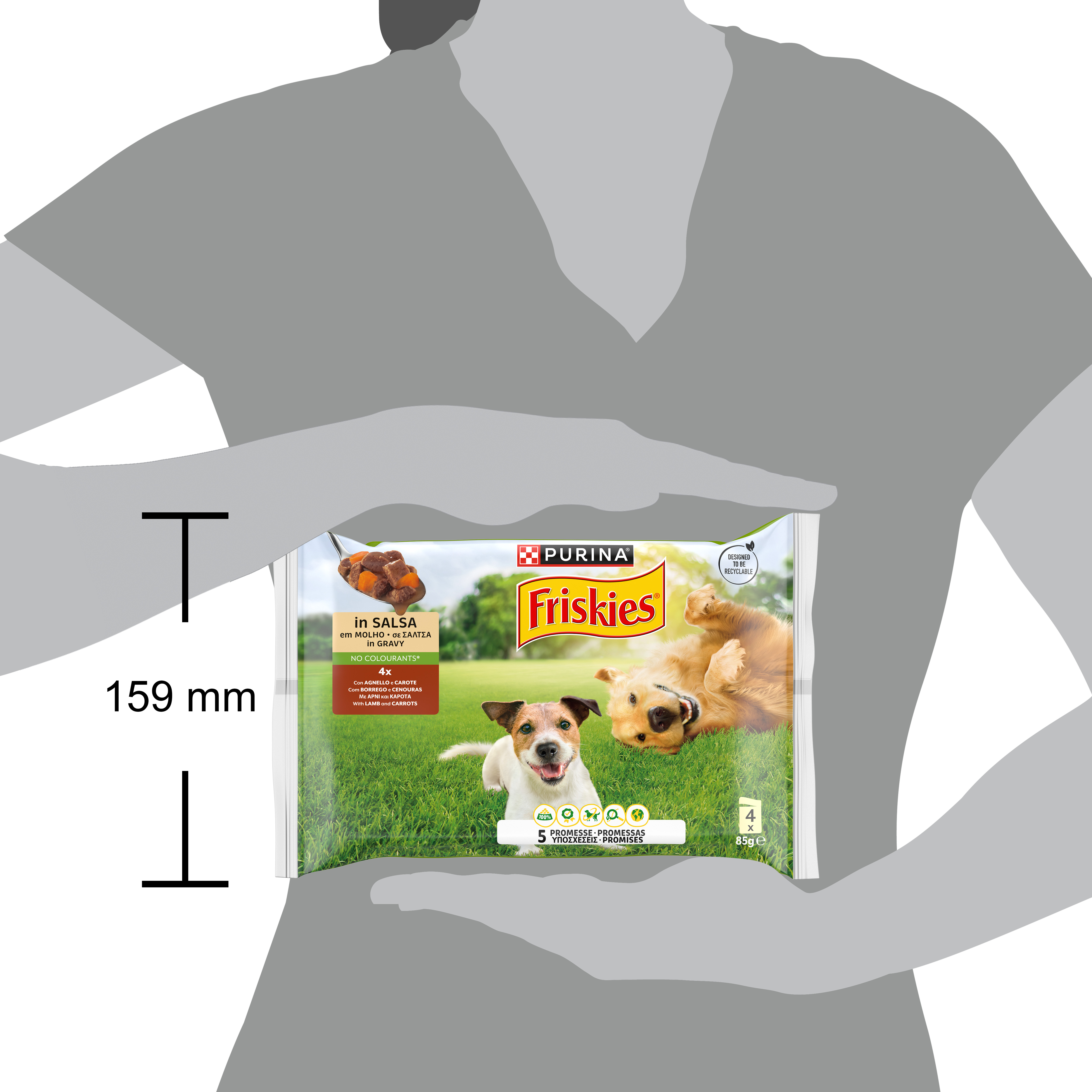Friskies Buste 4x85g Agnello e Carote in salsa