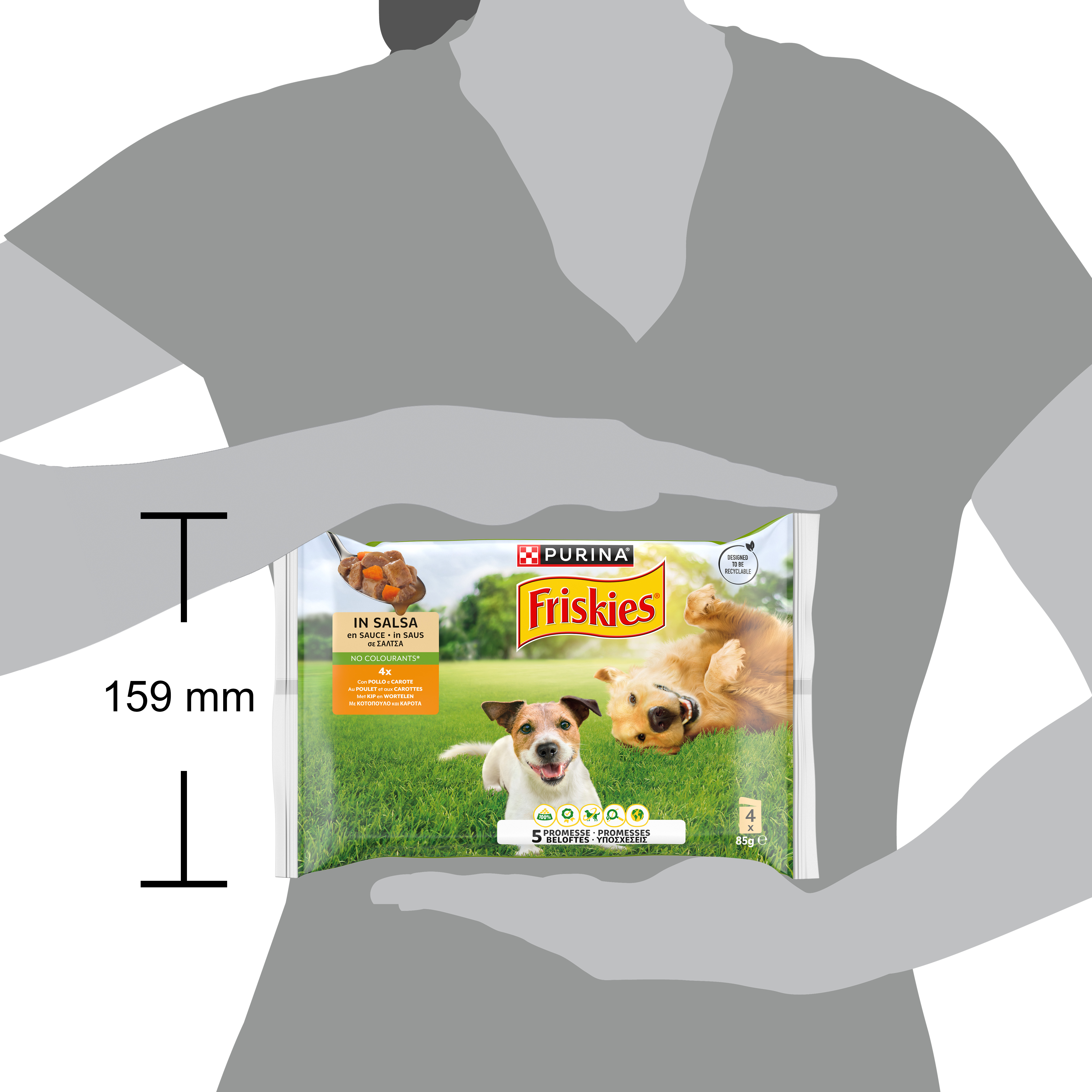 Friskies Buste 4x85g Pollo e Carote in salsa