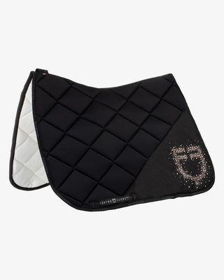 Dressage saddle pad rhinestone logo