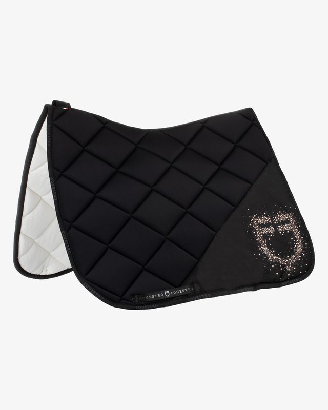Dressage saddle pad rhinestone logo