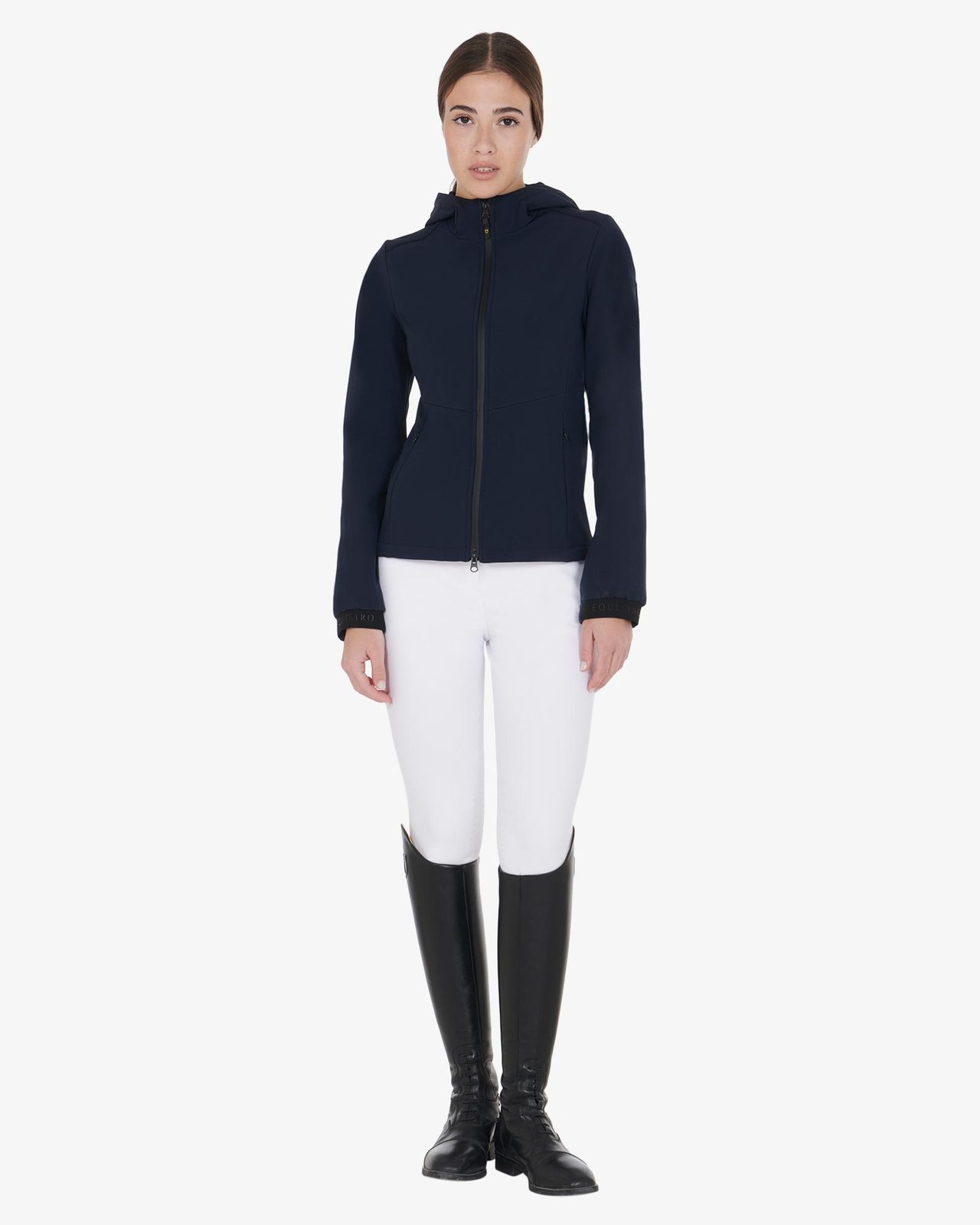 Women's slim fit softshell jacket with concealed pockets
