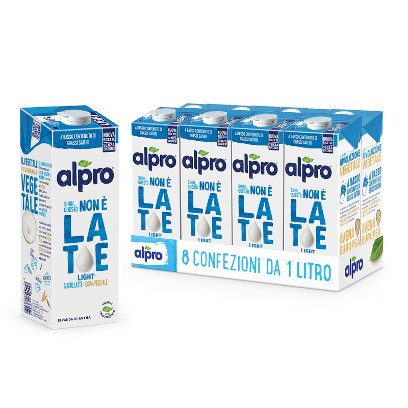 ALPRO QUESTO NON È LATTE Light, Bevanda Vegetale all'Avena gusto Latte 8x1l