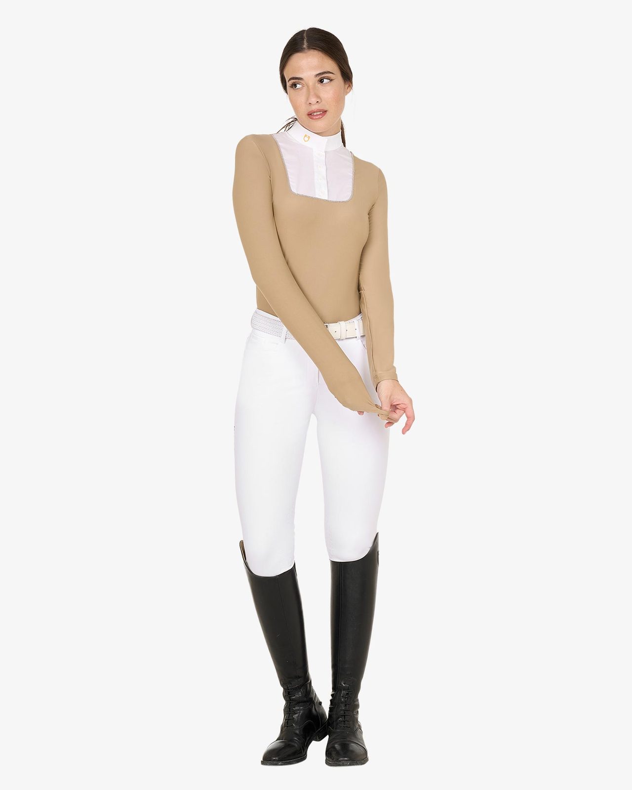 Polo donna slim fit da concorso con bottoni